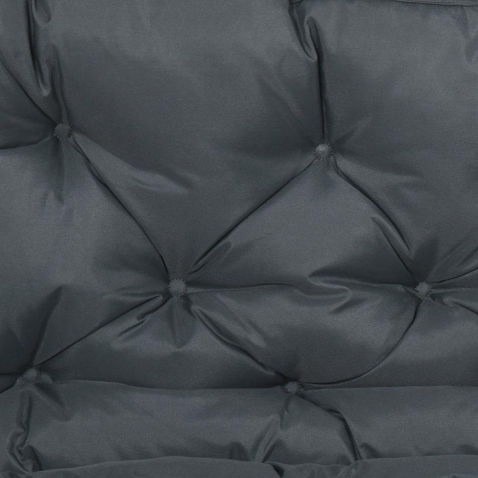 image 1 of Outsunny 2 Seater Garden Bench Cushion Outdoor Seat Pad with Ties | Grey | Dark Grey | 1