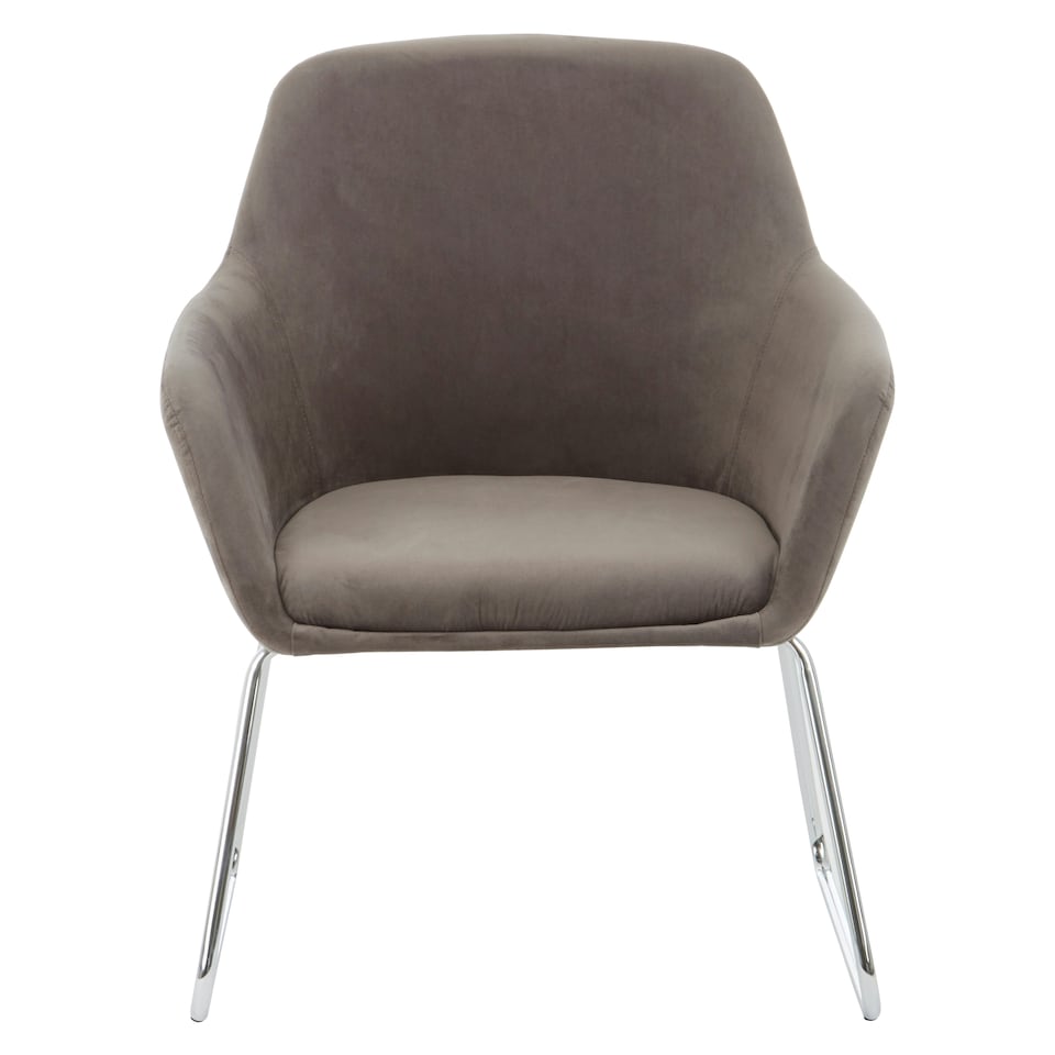 image 1 of Interiors by Premier Grey Velvet Chair, Ocassional Chair, Easy to Assemble Borg Chair, Comfy Office Chair