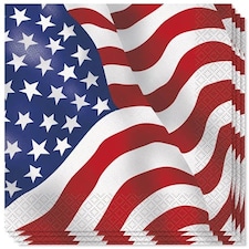 USA Flag Luncheon Napkins - 2Ply - 33cm - Pack of 16