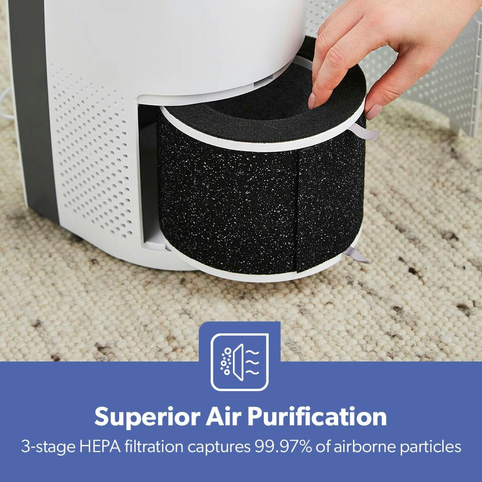 image 1 of GEEPAS  2-in-1 Digital Air Purifier & Humidifier | White