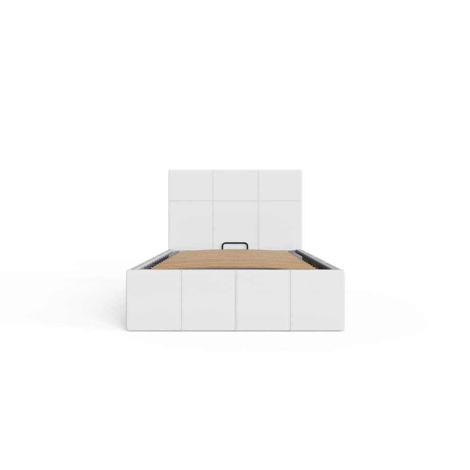 image 1 of End Lift Ottoman Storage Bed Single White | White | White