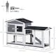 image 7 of PawHut 2-Tier Wooden Rabbit Hutch Guinea Pig House Pet Cage Outdoor w/ Tray Ramp