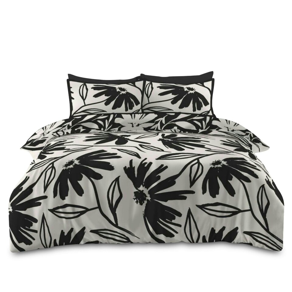 image 1 of VELVETIO Matthias Complete Duvet Cover Set with Fitted Sheet Breathable Bedding Quilt White | Single