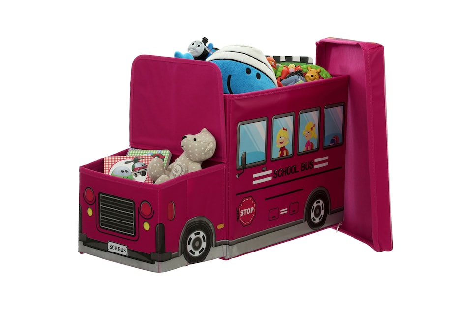 image 1 of Premier Kids Hot Pink Box and Seat, Easy to Maintain Children Bedroom Seat, Adjustable Playroom Accessories