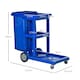 image 3 of HOMCOM Cleaning Cart On Wheels, Housekeeping Trolley w/ 3 Tier Shelves, Blue
