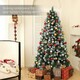 image 4 of HOMCOM 6ft Artificial Pine Christmas Tree with Pinecones, Steel Base