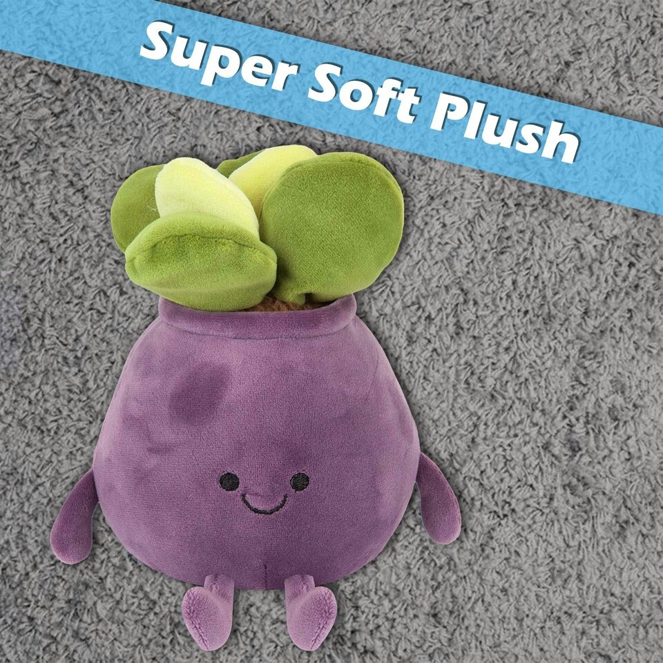 image 1 of Potted Plants Soft Toy Cute Plushie Huggable Cuddly Stuffed Toy 20cm Purple