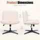 image 6 of Rattantree Ergonomic Cross Legged Office Chair Armless Velvet Desk Chair