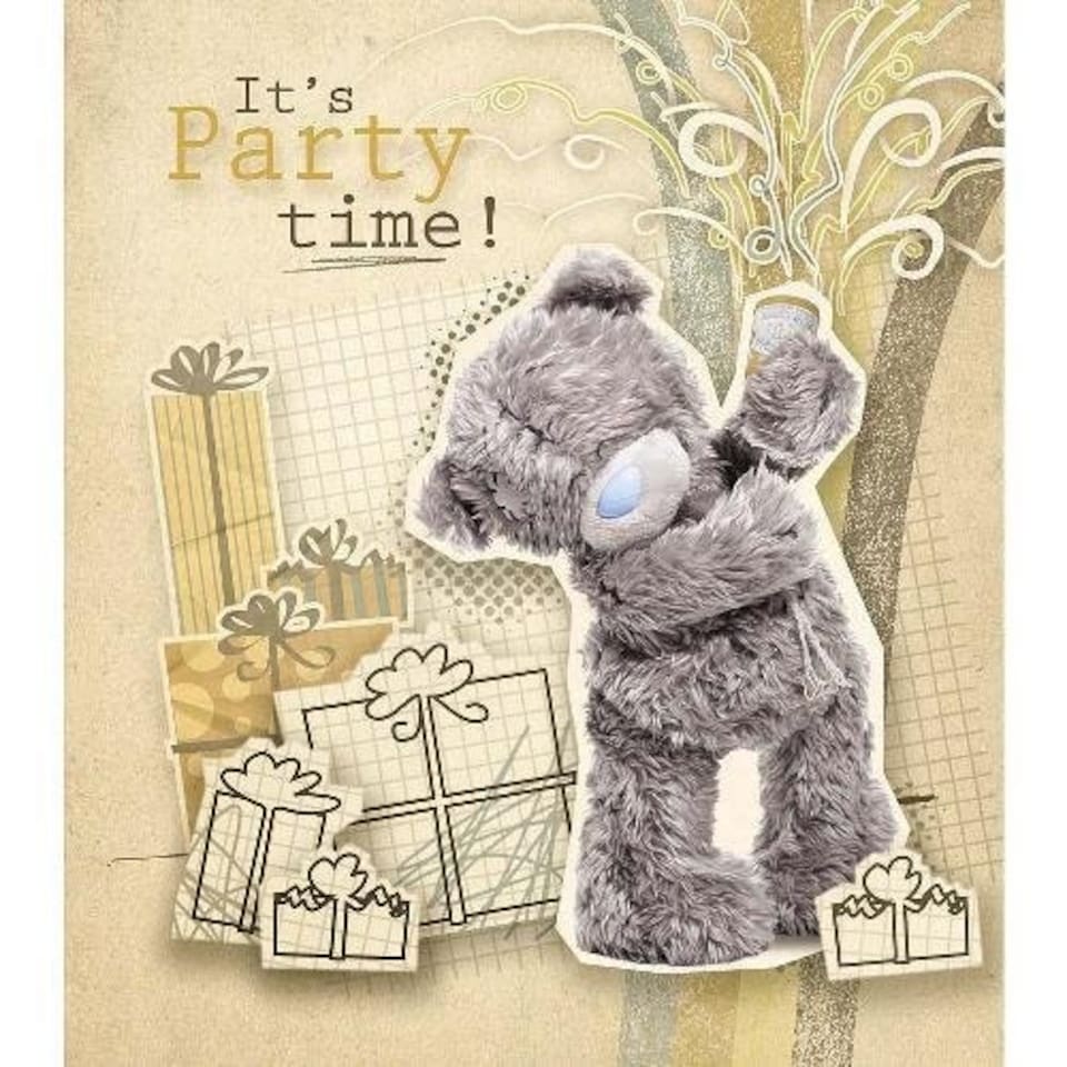 image 1 of Its Party Time Me to You Bear Birthday Card