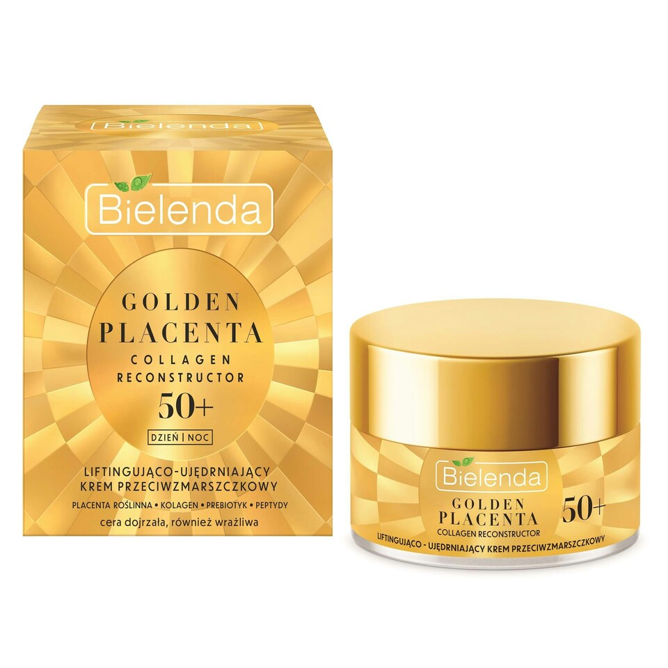 image 1 of Bielenda Golden Placenta Collagen Reconstructor Lifting Firming Anti Wrinkle Cream 50+ Day/Night 50ml