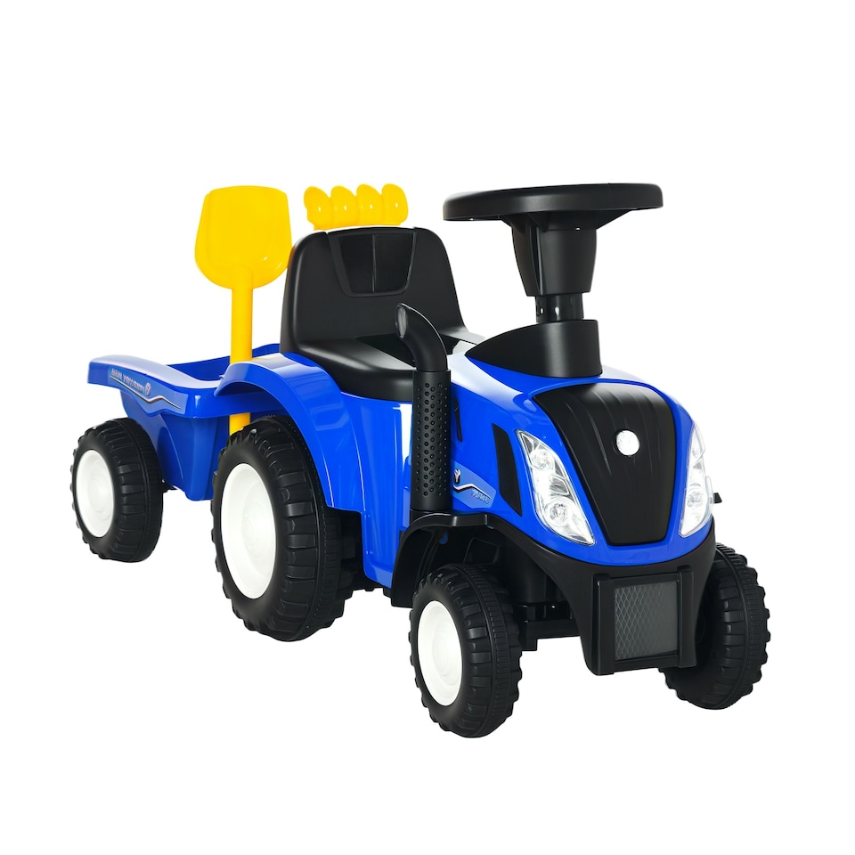 image 1 of HOMCOM Ride On Tractor Toddler Walker Foot To Floor Slider 12-36 Months Blue