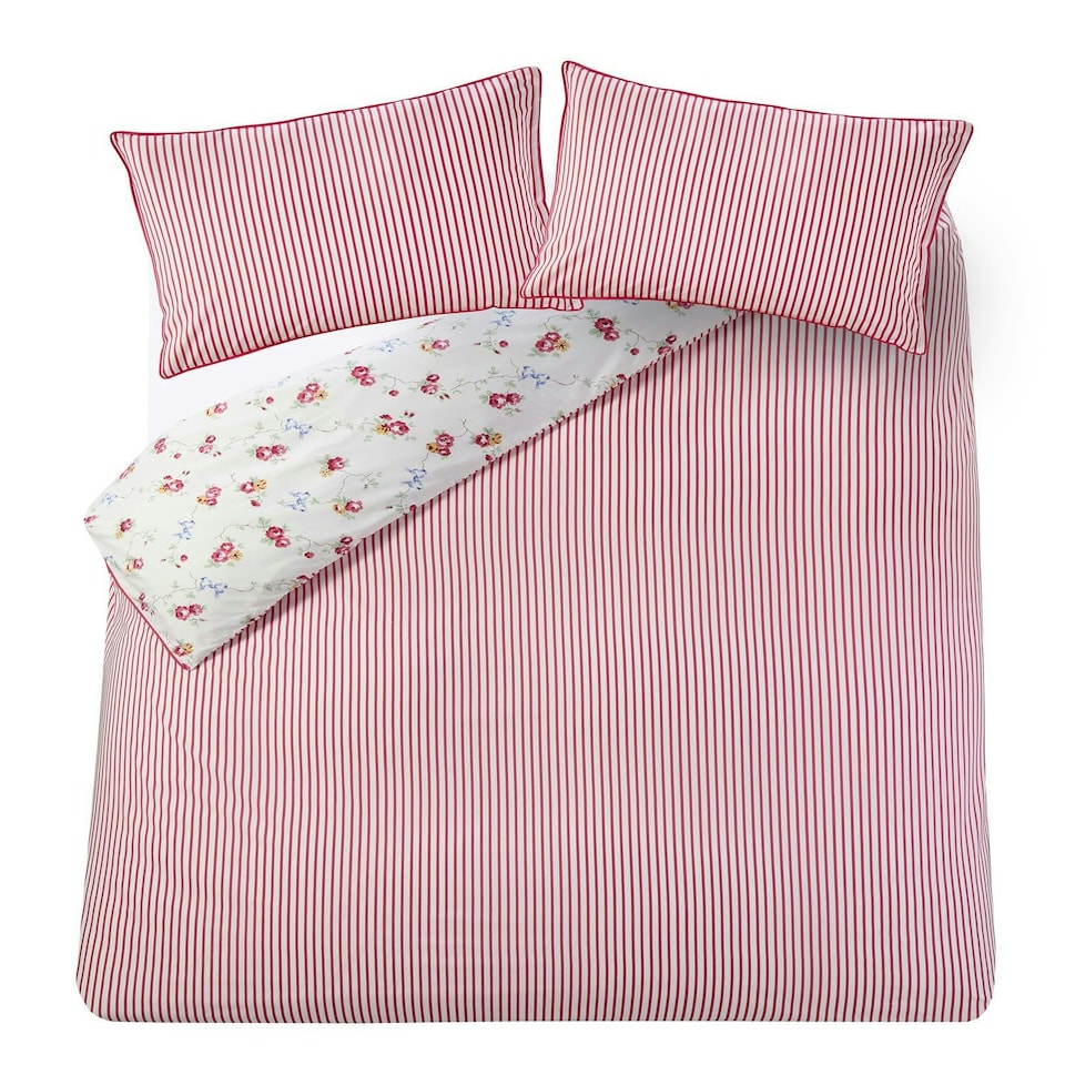 image 1 of Cath Kidston Rose and Bows Duvet Cover Set - Multi Red | King