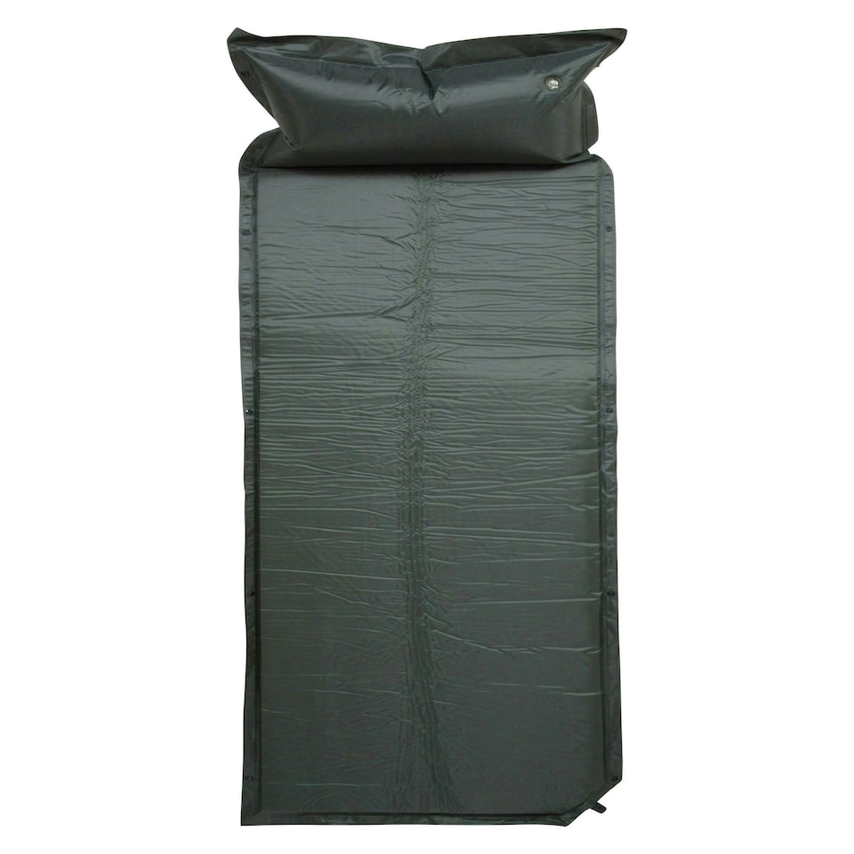 image 1 of Mountain Warehouse Self Inflating Mat with Pillow Snap Buttons Inflation Air Bed Green | One Size