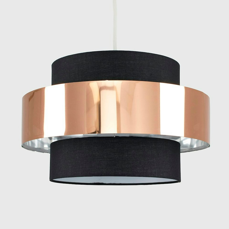 image 1 of ValueLights Matildo Black Ceiling Pendant Shade & Bulb
