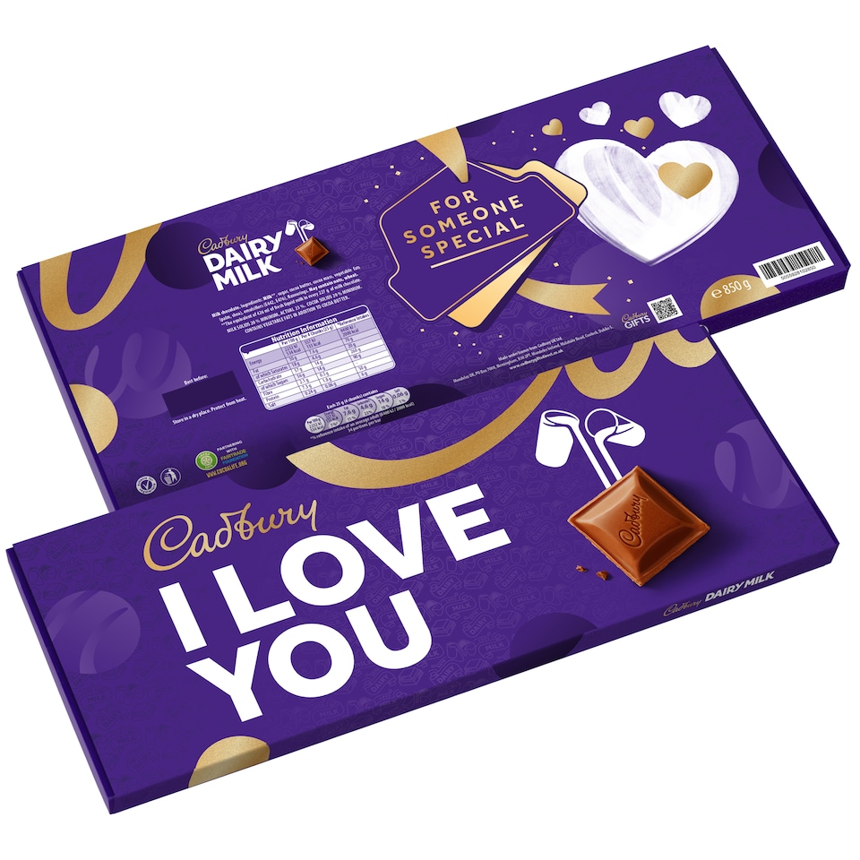 image 1 of Cadbury Dairy Milk I Love You Chocolate Gift Bar 850g