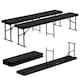 image 1 of Harbour Housewares Folding Camping Picnic Benches - 180cm (6ft) - Black - Pack of 2 | Black | Black