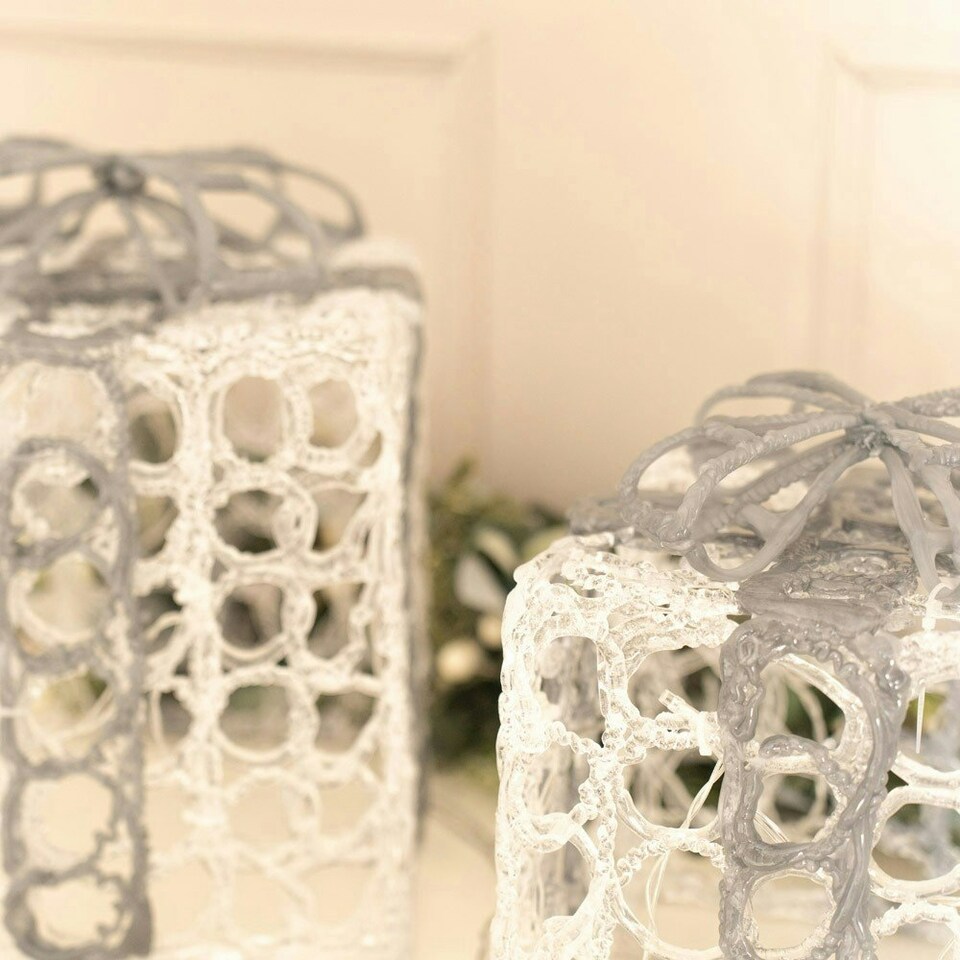 image 1 of ValueLights Christmas Gifts 3 Pack White Outdoor Decorative Light