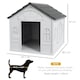 image 7 of PawHut Weather-Resistant Dog House, Puppy Shelter for Large Dogs - Grey
