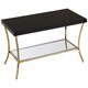 image 4 of Interiors by Premier Durable Black Coffee Table, Elegant Gold Finish Decorative Coffee Table With Curved Legs & Glossy Black Top Black
