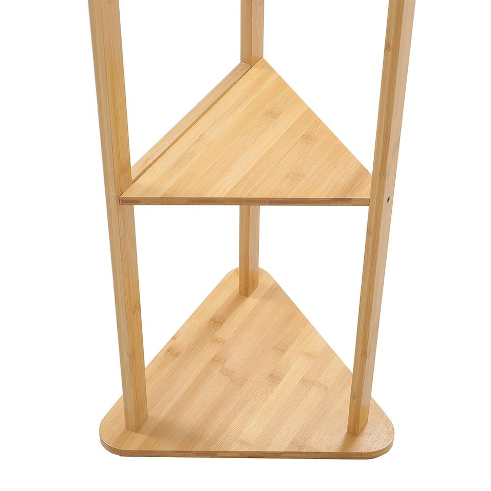 image 1 of Living and Home Bamboo Coat Rack Stand