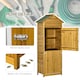 image 6 of Outsunny Wood Garden Storage Shed Tool Cabinet w/ Roof, 191.5x79x49cm, Natural
