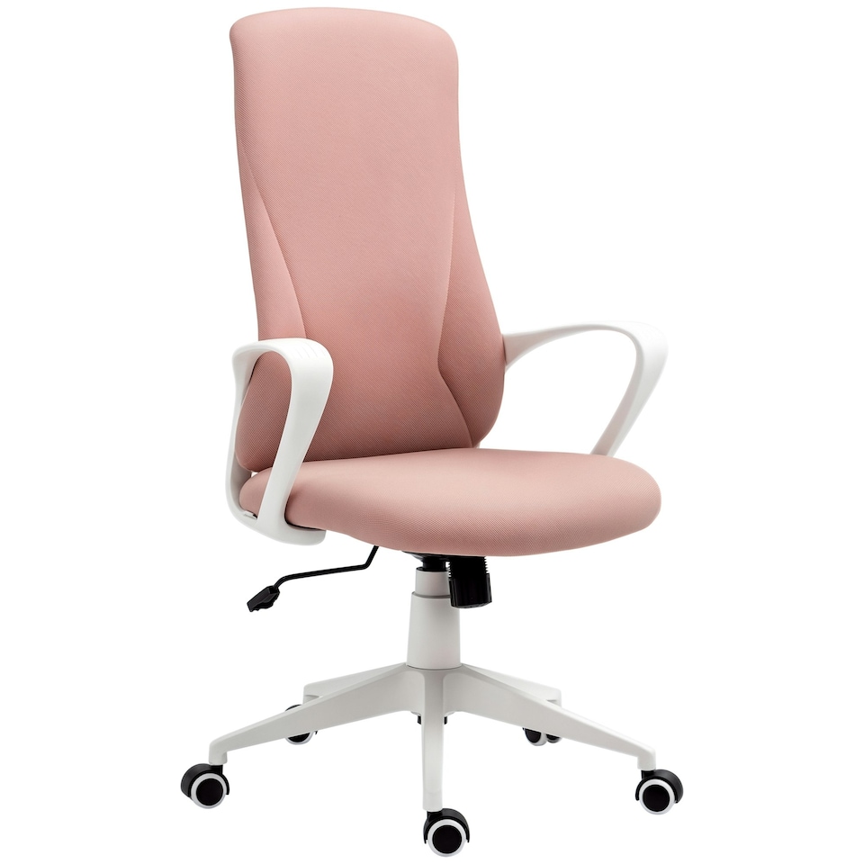 image 1 of Vinsetto High-Back Home Office Chair Height Adjustable Elastic Desk Chair Pink
