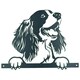 image 1 of Black Metal Peeking Spaniel Silhouette with Fixing Plate Garden Ornament Gift