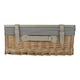 image 4 of 41cm Antique Wash Grey Lined Willow Empty Picnic Basket with Pinewood Lid | Brown | Brown | M | 1