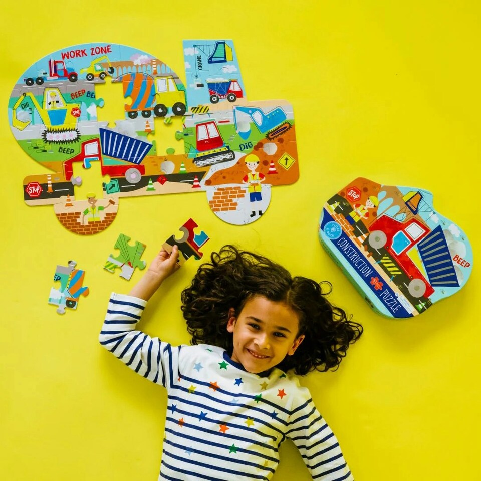 image 1 of Floss & Rock Jigsaw Puzzle 40 Piece - Construction