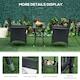 image 5 of Outsunny Rattan Bistro Set Garden Chair Table Patio Outdoor, Black