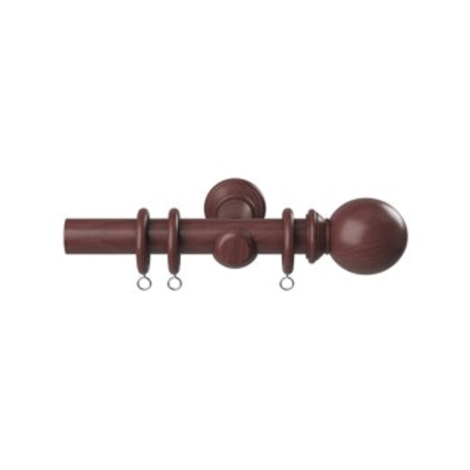 28mm Woodland Dark Oak Curtain Pole Set 300cm | Brown | Brown