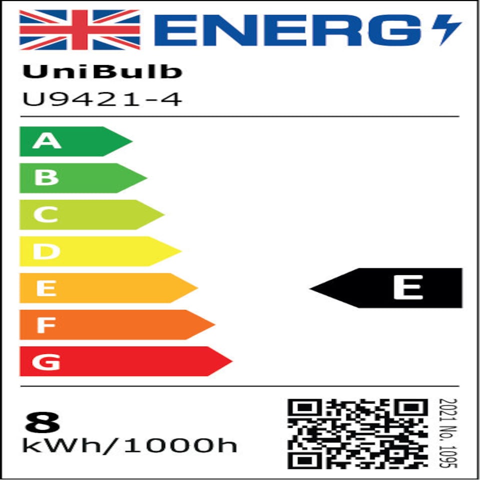 image 1 of UniBulb LED GLS B22 806lm 7.3W 6500K (Daylight) Light Bulb - Pack of 4 | White | Daylight | 4