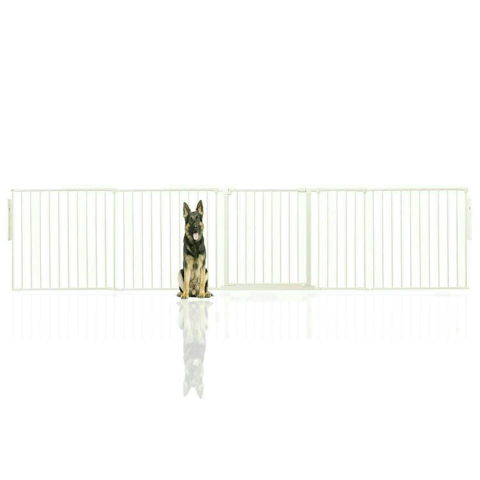 image 1 of Bettacare Premium Multi Panel Flexible Pet Barrier, up to 344cm Wide, White, 70cm High, Dog Barrier for Pets Dogs and Puppy, Easy Installation White