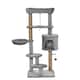 image 6 of PawHut 120cm Cat Tree Tower with Scratch Post Perch Hammock Condo Light Grey