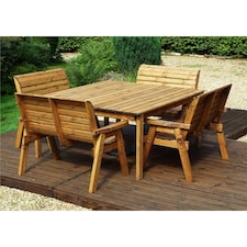 Traditional Eight Seater Table Set with 4 Benches