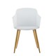 image 1 of Single Eden Modern Dining Chair, Faux Leather Padded Cushion & Solid Wooden Legs White