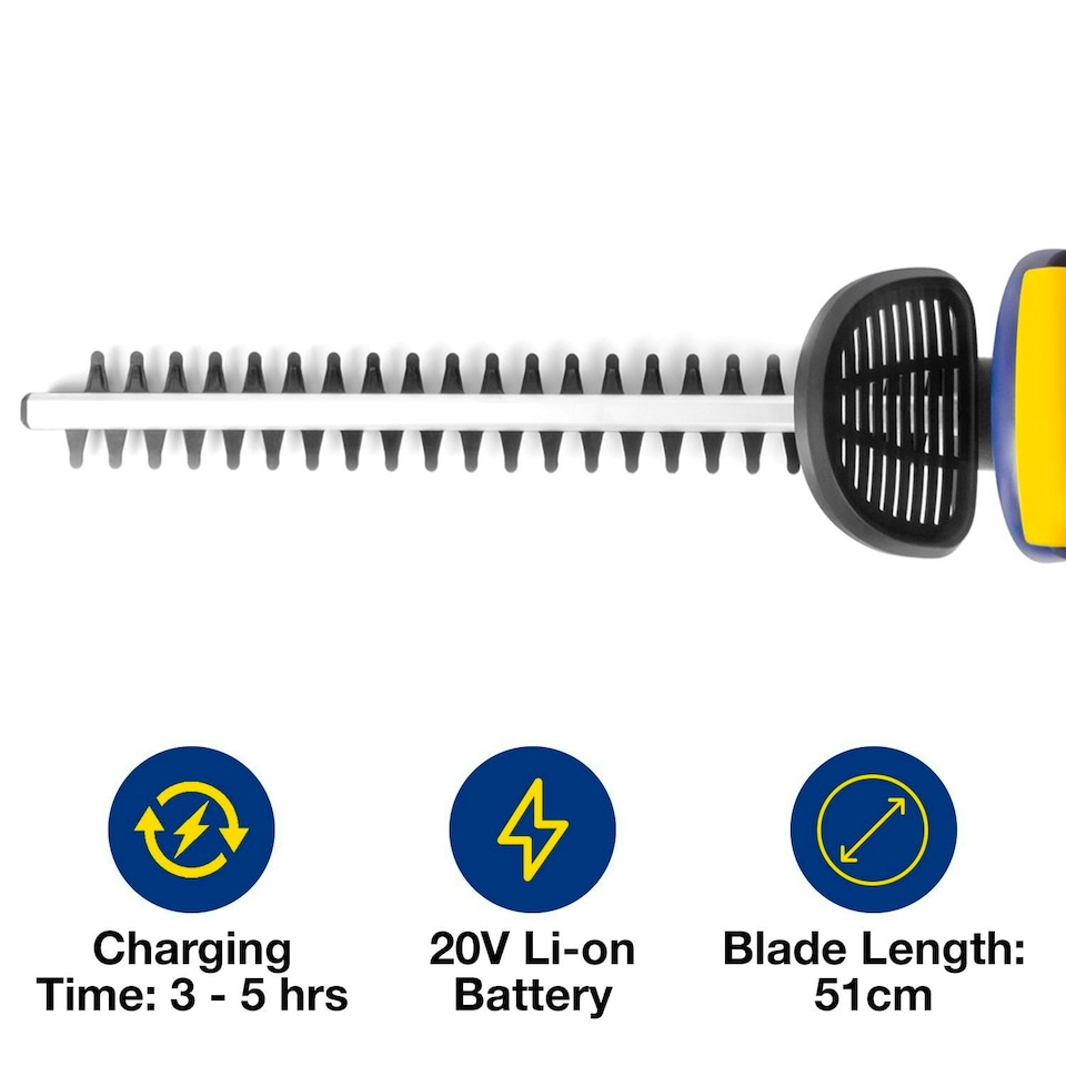 image 1 of Skotek 20V Cordless Hedge Trimmer 1 Battery & 1 Charger | Blue | Blue | 1