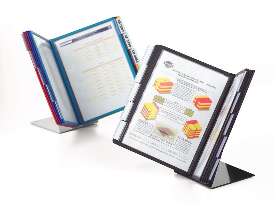 image 1 of Durable VARIO TABLE 10 Display Panel Desk Stand | 10 Panels | A4 Colour Coded