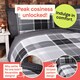 image 2 of Argyle Design Tartan Polycotton Duvet Set With Pillowcase | Grey | 1