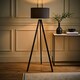 image 2 of ValueLights Barbro Black Tripod Floor Lamp Charcoal Shade Grey