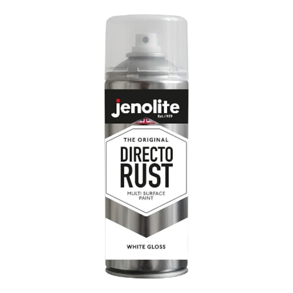 image 1 of Jenolite Directorust All-in-One Multi-Surface Paint - White Gloss - 400ml Spray Can