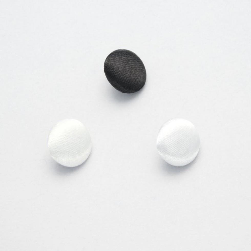 Minerva Black Round Satin Covered Buttons for Dressmaking - 11.5mm - per value pack of 50