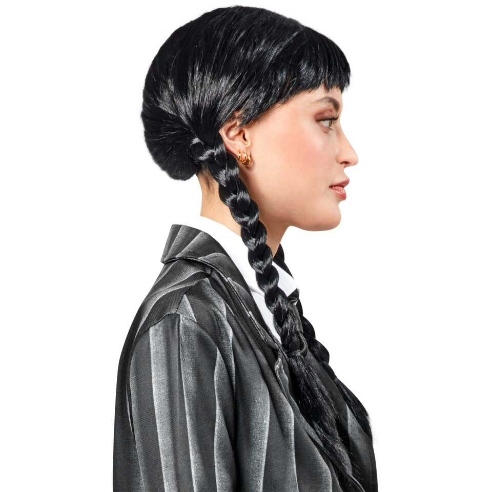image 1 of Wednesday Unisex Adult Wig - Black - One Size One Size