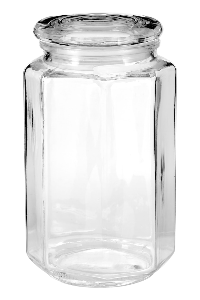 image 1 of Interiors by Premier Glass Storage Jar – 1040ml, Clear Glass with Airtight Clip-Top Lid, Perfect for Storing Tea