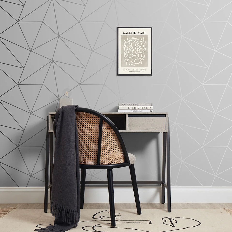 image 1 of Zara Shimmer Metallic Wallpaper in Soft Grey and Silver | Grey | Soft Grey and Silver | 53cm x 10m