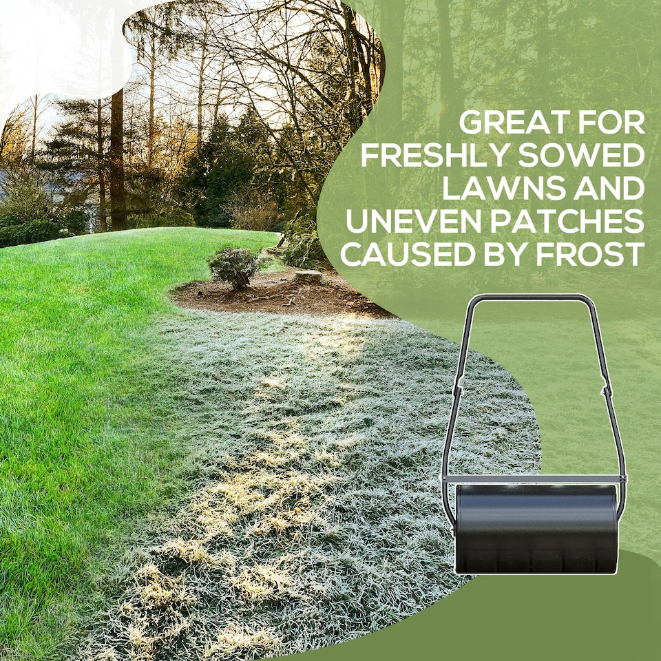 image 1 of DURHAND Heavy Duty Garden Lawn Roller Push Tow Water Sand Filled 46L Equipment