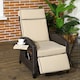 image 2 of Outsunny Garden Recliner w/ Cushion, Reclining Rattan Chair, Khaki/Brown