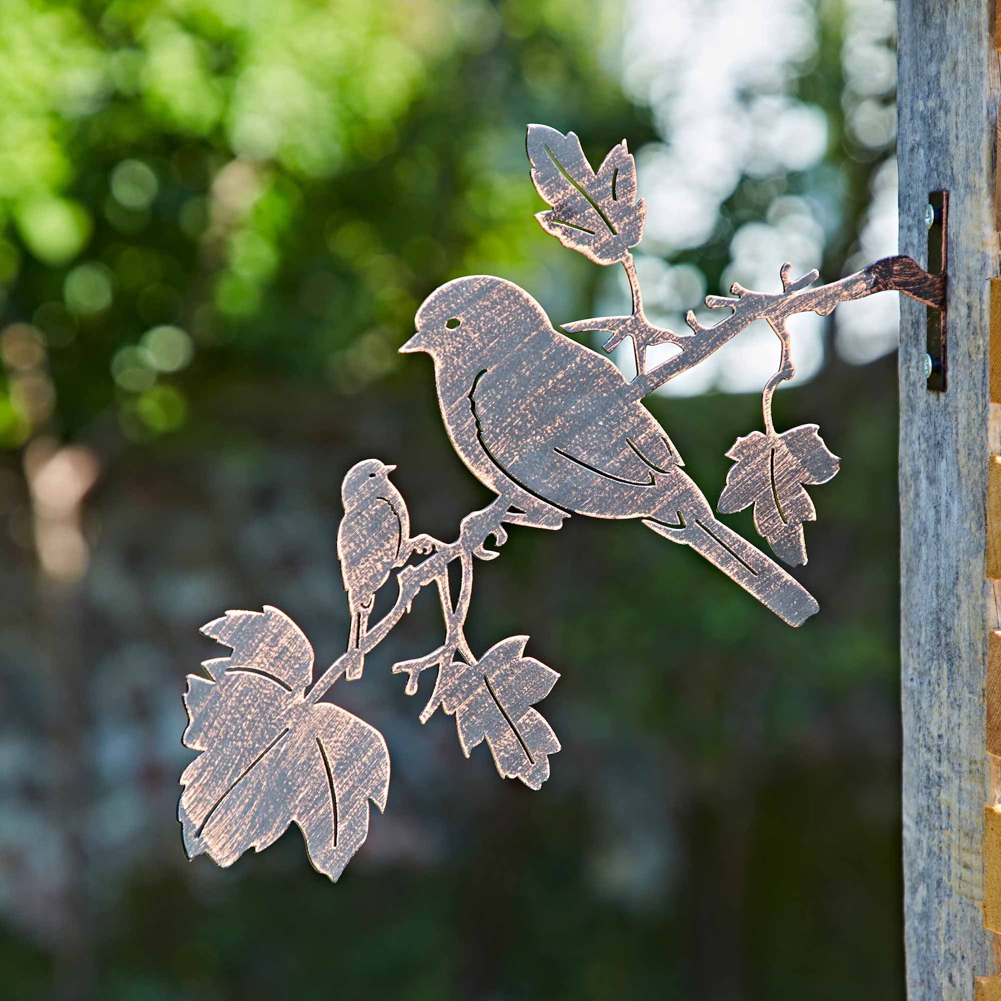 Paper High Iron Bird Silhouette Garden Art in Black