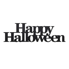Black Happy Halloween Foam Glitter Sign Decoration Table Centrepiece 31cm