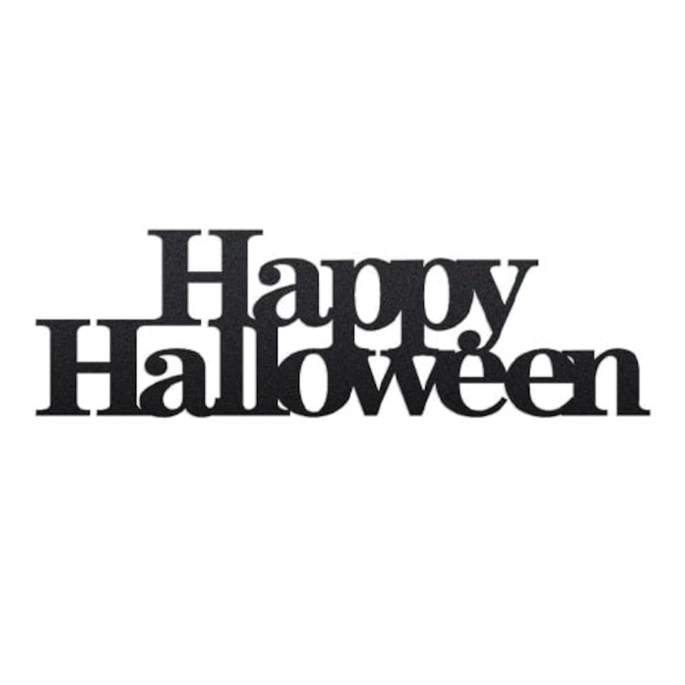 Black Happy Halloween Foam Glitter Sign Decoration Table Centrepiece 31cm